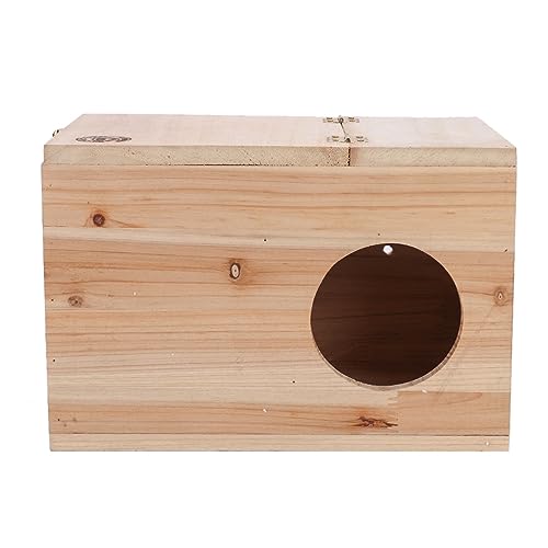 Qukaim Holz Nisthaus Holz Haustier Brutkasten Chinchilla Eichhörnchen Nisthaus Kleintier Nistkäfig Sichere und Stabile Ausführung 30x20x20cm Ideal für Zucht und Nisten von Qukaim