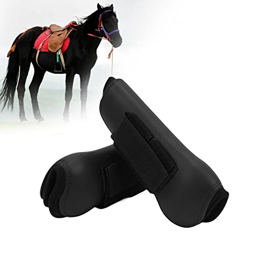 Qukaim Horse Supplies Pferdespannenstiefel-Set für Vorderbeine, 2 Stück, XL, verhindert Rutschdämpfung, PU-Schale, Schutzstiefel, Stützschutzzubehör von Qukaim
