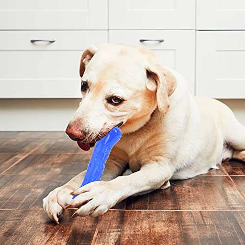 Qukaim Hund Kaustab Haustier Hundespielzeug Knochenförmiger Beißring, Molar Rod Kaustab für Training, Blau, Geeignet für Hunde, Langlebiges Kauspielzeug, 20cm Lang von Qukaim