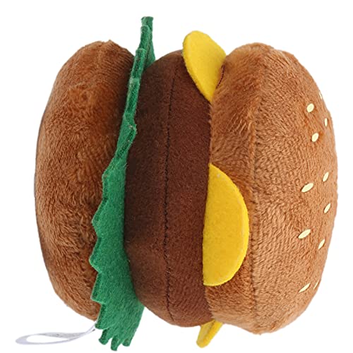 Qukaim Hund Plüschtier Hund Plüsch Hamburger Spielzeug, Quetschbares Weiches Hamburger Hundespielzeug, Lustiges Quietschendes Hundespielzeug für kleine Hunde und Katzen, ideal zum Spielen und von Qukaim