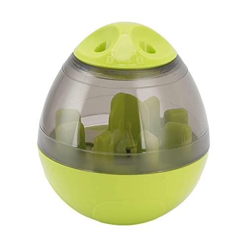 Qukaim Hund Slow Feeder Ball Spielzeug Pet Food Dispensing Ball, Interaktives Gedächtnistraining Hund Slow Feeder Puzzle Spielzeug, Hellgrün, Geeignet für Welpen und Katzen, Engagiert Haustiere von Qukaim