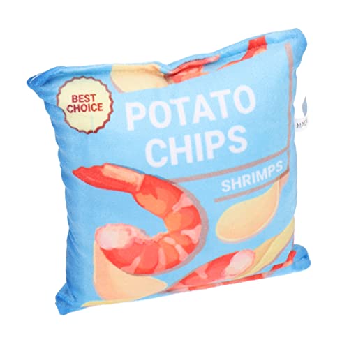 Qukaim Hunde Plüschtiere Kartoffelchips Plüsch Hundespielzeug mit Quietsch-Snack-Tasche, bissfest, rasselndes Papier, frische Garnelen BluePuppy Spielzeug von Qukaim