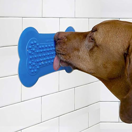 Qukaim Hundebade-Aufkleber aus Silikon, für Badezimmer, Dusche, Blau, Haustier-Training, Bad-Aufkleber von Qukaim