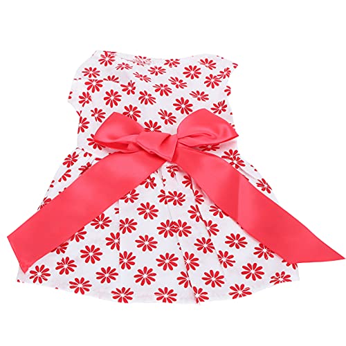 Qukaim Hundekleid Hund Sommerkleid Polyester Ärmellos Rock mit Bowknot Süße Haustier Kleidung für Mädchen XS Weiß von Qukaim