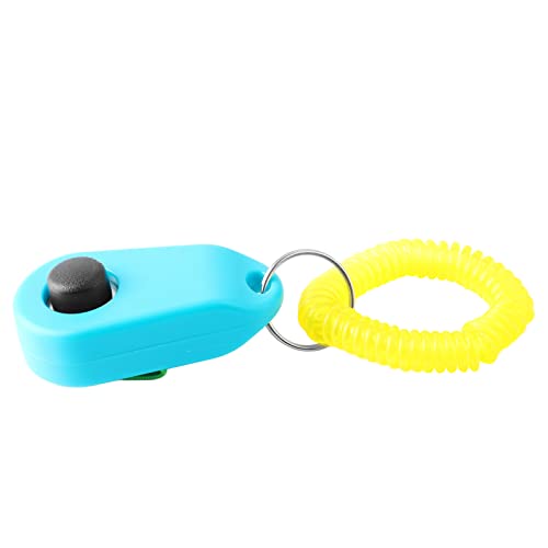 Qukaim Hundetraining Clicker Hundetraining Clicker, Interaktiver Quietschender Haustiertrainer Clicker, Himmelblau Universal Training Clicker Ring für Hunde Katzen von Qukaim