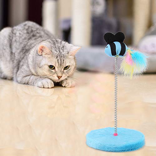 Qukaim Interaktives Katzenspielzeug Mini Katze Interaktives Spielzeug, Frühling Fisch Spielzeug für Haustiere, Blau, Engagierendes Katzenfängerspielzeug zum Springen und Spielen, Ideal für von Qukaim