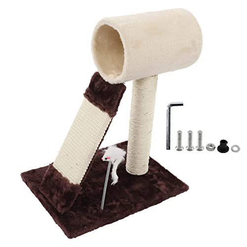 Qukaim Kätzchen Kletterbaum Sisal Katzenkratzbaum Stabil Krallen Schleifen Katzenbaum Turm mit Maus Spielzeug Indoor Kitten Klettergerüst Katzenhaus Spielzeug von Qukaim