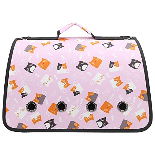 Qukaim Katzen-Schultertrage Outdoor Faltbare Haustiertragetasche Kleintier Umhängetasche für Katzen und Welpen, 8 Löcher Design, tragbare Handtasche, Rosa von Qukaim