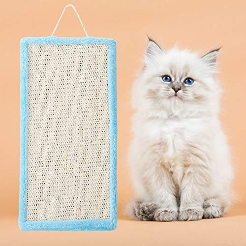 Qukaim Katzen Wellpappe Pad Sisal Hängende Katze Kratzbrett Katze Wellpappe mit Katzenminze Krallenspielzeug Zubehör Blau von Qukaim