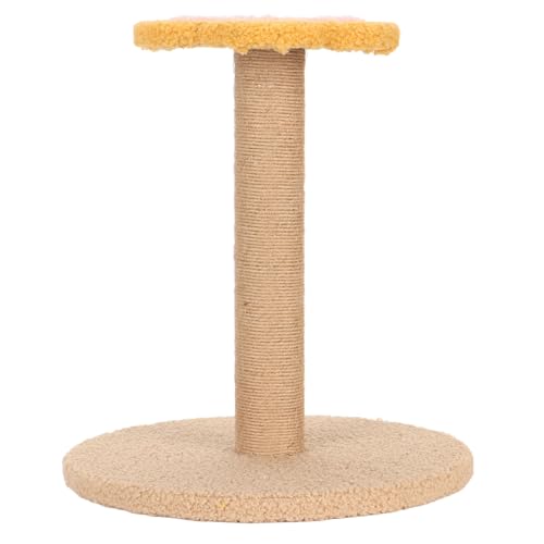 Qukaim Katzenkratzbaum Katzenkratzbaum, Sisal Katzenfangbaum mit Plüschball, Interaktives Klettergerüst zum Springen und Schlafen, Katzenturm, 76,2 cm hoch, Beige von Qukaim