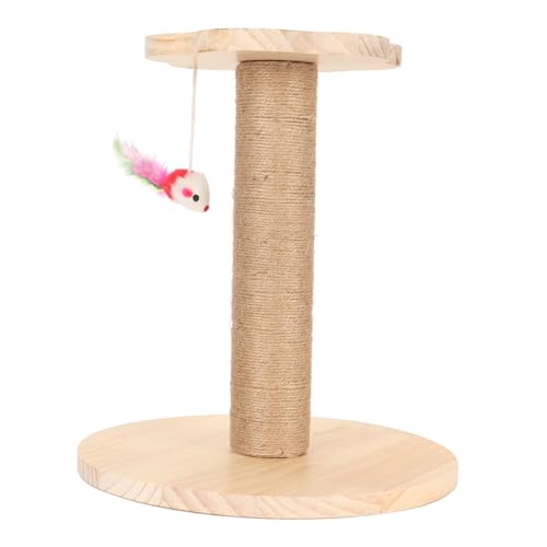 Qukaim Katzenkratzbaum Katzenkratzbaum Sisal Kratzbaum mit interaktivem Spielzeug Krallenschleifen Abriebfest Stabiles Design für Kätzchen und Katzen 60cm hoch von Qukaim