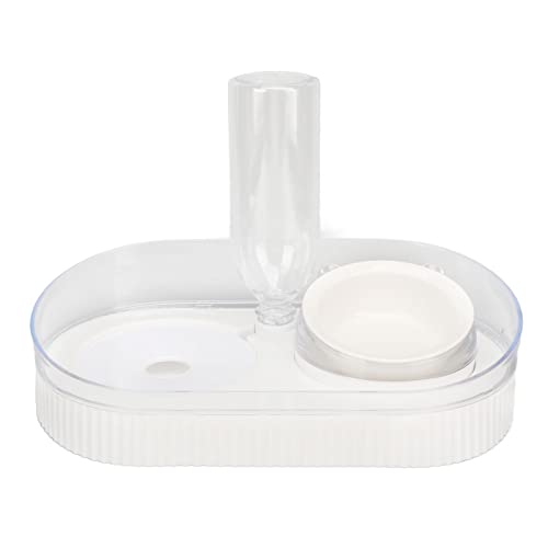 Qukaim Katzennäpfe Foodand Waterwith Waterer Bottle Pet Water and Food Bowl Set, Raised Tilted Cat Food Bowl with Automatic Waterer Bottle for Dogs and Cats, White von Qukaim