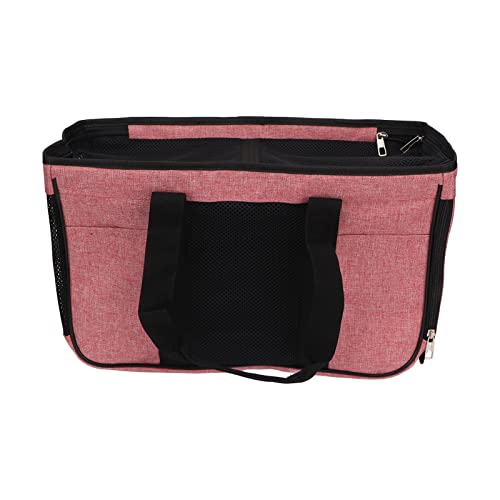 Qukaim Katzentasche Tragetasche Katzentrage Atmungsaktive Tragbare Reisetasche für Kleintiere, Rosa/Schwarz, Verhindert Flucht von Qukaim