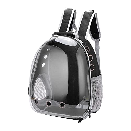 Qukaim Katzentragerrucksack Outdoor Faltbare Haustier Tragetasche, Transparent Katze PupCat Rucksack, Weltraumkapsel Design, Haustier Reise Tragetasche für kleine Hunde und Katzen, Schwarz und Blau von Qukaim