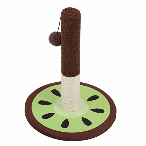 Qukaim Kitty Claw Kratzbaum Kiwi Katzenkratzbaum, Sisal Vertikaler Katzenkratzbaum mit Hängeball für Indoor Katzen, Kitty Training, 50cm Hoch Klettergerät von Qukaim