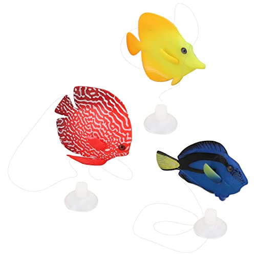 Qukaim Künstliche Clownfische aus Silikon, schwimmend, leuchtende Clownfische, künstliche Fischdekoration für Aquarium, lebendige Farben, realistisches Design, 3 Stück von Qukaim