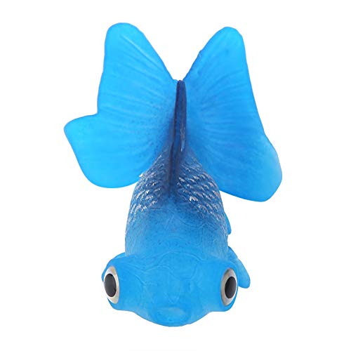 Qukaim Künstliche kleine Fische aus Silikon, kleine Aquarium-Dekoration, blauer Goldfisch, Aquarium-Dekoration, lustige Simulationsfische von Qukaim