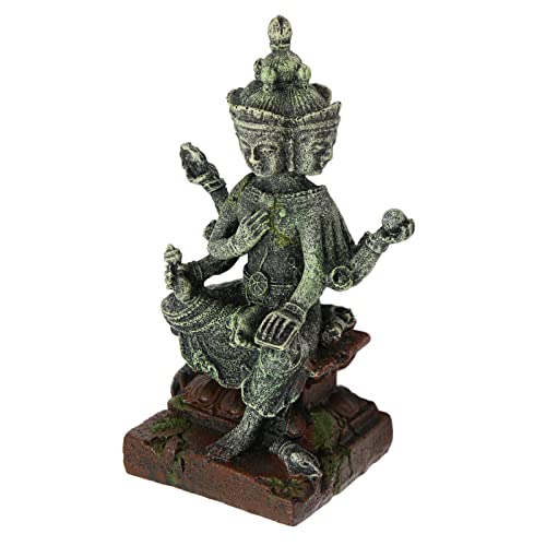 Qukaim Mini-Buddha-Statuen für Aquarium, Buddha-Statue, Dekoration, Kunstharz, meditierende Buddha-Figur für Aquascaping, Aquarium-Dekor, 10 cm, ideal für Süß- und Salzwassertanks von Qukaim