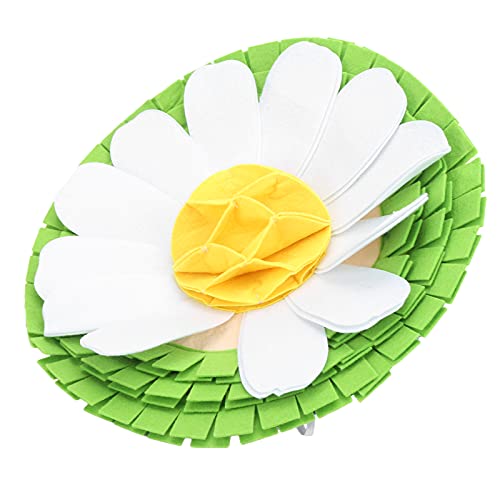 Qukaim Mini Snuffle Pad Pet Snuffle Pad, Interaktives Hundespielzeug für Str Relief, Waschbare Schnüffelmatte für Katzen und Hunde, Chrysanthemen-Design, Fördert das Futterverhalten von Qukaim