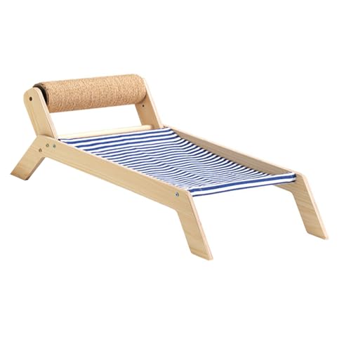 Qukaim Mini-Strandkorb für Katze, Katze, Strandkorb, alle Jahreszeiten, erhöhtes Katzenbett mit Sisal-Kratzer, für drinnen und draußen, Sisal-Rollbett von Qukaim