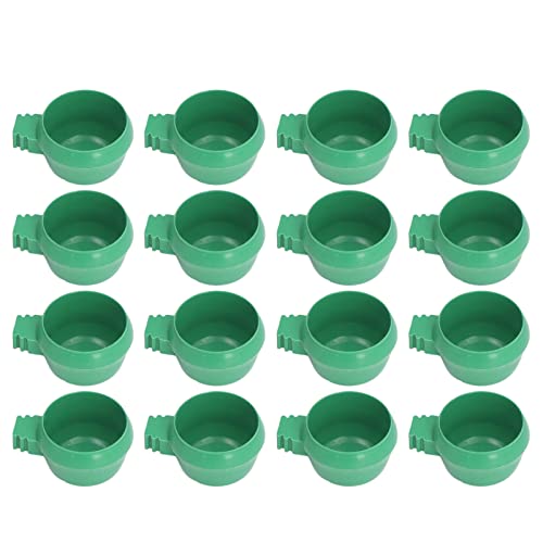 Qukaim Mini-Wassernapf für Vögel, Papageien, Futter und Wasser, 25 Stück, rund, grün, Kunststoff, für Bauernhöfe, Zuhause, S von Qukaim