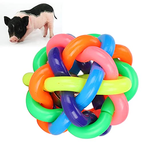 Qukaim Molar Bite Kaubälle, Spielzeug für Haustiere, Stimmglocke, Ballspielzeug für kleine Hunde, buntes weiches Kauspielzeug, Quietschspielzeug, 7,5 cm von Qukaim