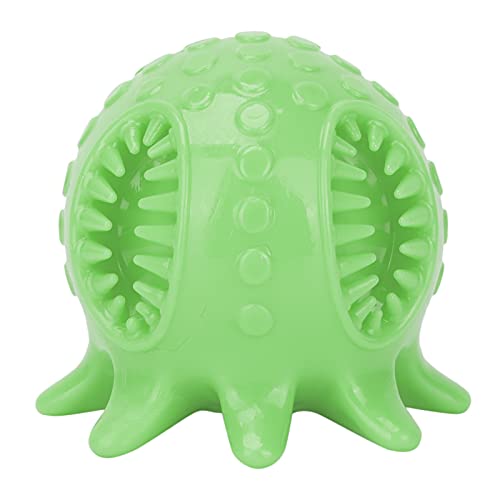 Qukaim Octopus Shape Chew Toy Octopus Shape Dog Teeth Cleaning Chew Ball, Squeaky Food Dispenser Toy, Interactive Toothbrush Chew Toy for Dogs, Green von Qukaim