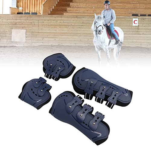 Qukaim Open Front Horse Tendon Boots Horse Tendon Boots Adjustable Open Front Breathable Protective Jumping Boots, Blue, Set of 4 L von Qukaim