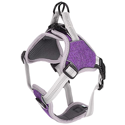 Qukaim Outdoor Hundegeschirr Outdoor Dog Vest Harness Verstellbares Anti-Verlust-Reflektierendes Geschirr für große mittelgroße Hunde, Lila M, geeignet für Spaziergänge und Outdoor-Aktivitäten von Qukaim