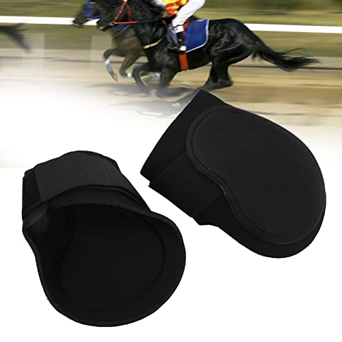 Qukaim PU-Pferdestiefel für Pferde, 2 Stück, PU-Schale, elastisch, stoßdämpfend, Pferdebeinschutz für Reitsport, schwarze Hinterbeine, Größe L von Qukaim