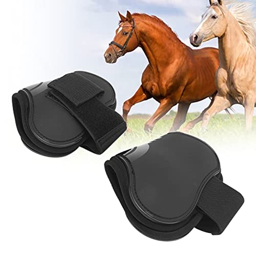 Qukaim PU Shell Horse Tendon Boots Horse Tendon Boots, 4pcs Lightweight Protective Boots for Horse Jumping, Adjustable PU Shell Huof Boots, Set of 2 Hind Leg Boots (XL) Black von Qukaim