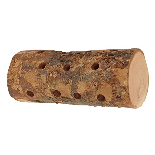 Qukaim Papagei Holz Stehstab Hamster Log Kauspielzeug, Sicher Molar Biss Resistant Holz Stehstock für Kleintiere Papagei Vogel Käfig Sitzstange Kaninchen Zahnpflege Spielzeug 25cm Lang von Qukaim