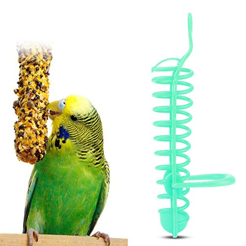 Qukaim Pet Bird Supplies Papageien-Futterkorb, Kunststoff, Futterstange, Ständer, Halter für Haustier-Vogelbedarf, grün, ideal für Futtersuche und Fütterung von Qukaim