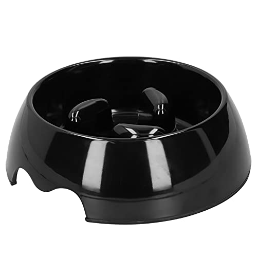 Qukaim Pet Bowl Pet Slow Feeding Bowl, Portable Anti-Choking Dog Feeder Cat Feeding Bowl, Rutschfestes Design, Geeignet für Hunde und Katzen, Schwarz von Qukaim