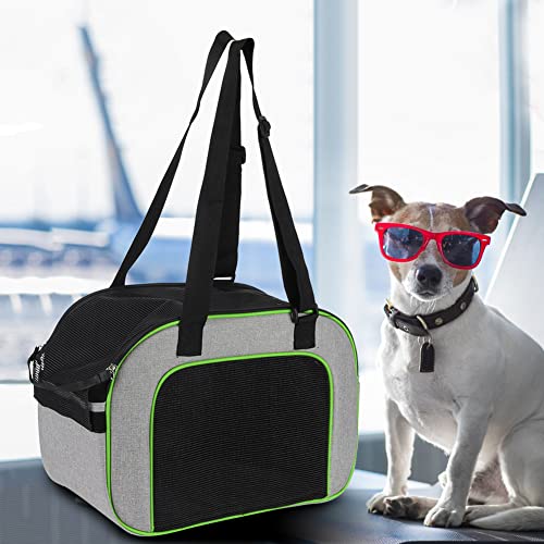 Qukaim Pet Carrier Outdoor Travel Pet Carrier, Folding Dog and Cat Shoulder Bag, Breathable Design, Green, Ideal for Puppy and Small Pets Lightweight von Qukaim