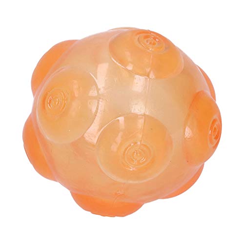 Qukaim Pet Chewing Ball Pet Chewing Toy Squeaker Ball, TPR Bouncy Floating, Teeth Cleaning for Small and Medium Dogs, Orange von Qukaim