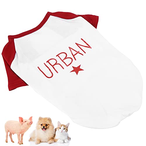 Qukaim Pet Clothing Supplies Haustier-T-Shirt, dünn, farbblockierend, kurzärmelig, für Hunde, Rot, Größe S von Qukaim