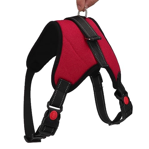 Qukaim Pet Dog Chest Straps Pet Dog Harness Anti-Shock Breathable Safety Chest Straps, Red, Size M, Adjustable Lightweight, Ideal for Small Medium Dogs, Pet Supply von Qukaim