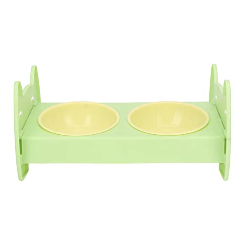 Qukaim Pet Double Bowl Dual Pet Food Bowl, Food Grade Spill Proof, Large Capacity Double Dog Cat Bowl for Small Medium Dogs Cats, Green von Qukaim