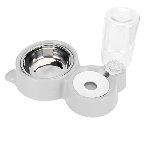 Qukaim Pet Feeder Große Kapazität Pet Feeder Automatischer Katzen-Wasserspender Fütterung Futter Trinkschalen für Hunde, Grau, Ideal für Katzen und Hunde, Leicht zu Reinigen von Qukaim