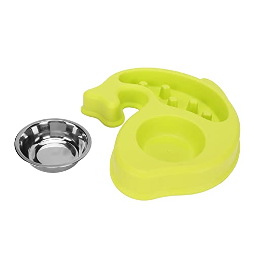 Qukaim Pet Food Water Bowl Football Shaped Pet Bed, Dual Purpose Cat Cave Nest for Cats and Kittens, Removable Stainless Steel Slow Feeder Bowl, Dishwasher Safe, Autumn Winter Design, Red and von Qukaim