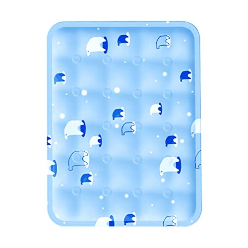 Qukaim Pet Ice Pad Pet Cooling Mat Waterproof Ice Pad Bed for Summer Sky Blue Ice Bear M von Qukaim