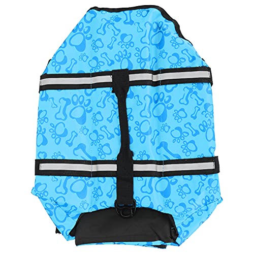 Qukaim Pet Life Jacket High Buoyancy Dog Swimsuit, Adjustable Pet Safety Life Jacket with Reflective Design, Waterproof for Swimming, Blue Bones, XS von Qukaim