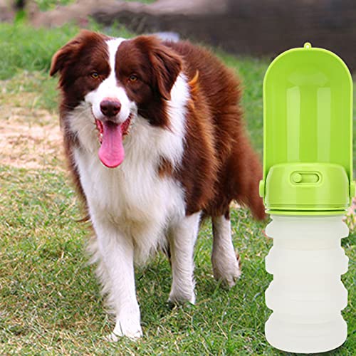 Qukaim Pet Outdoor Bottle Silicone Pet Folding Water Bottle, 350ml Portable Outdoor Travel Drinking Kettle for Dogs Cats, Green von Qukaim