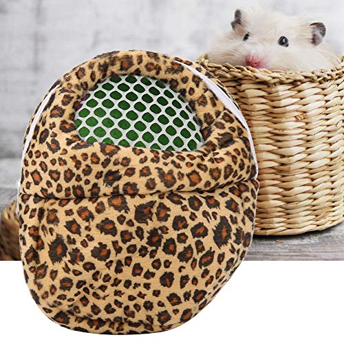 Qukaim Pet Packet Haustier-Tragetasche, atmungsaktives Taschenbett zum Aufhängen für Hamster, Kaninchen, Frettchen, Leopardengelb, M, leichtes Design, ideal für Reisen und Schlafen von Qukaim