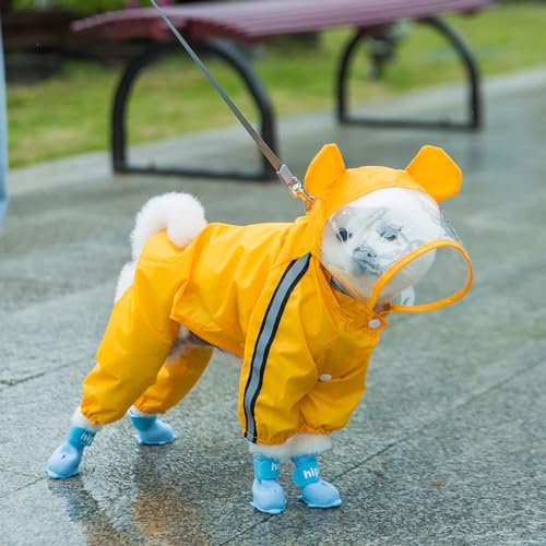 Qukaim Pet Paw Protector Silikon-Hundeschuhe mit Klettverschluss für Zwergspitz-Bichon-Teddy-Stiefel von Qukaim