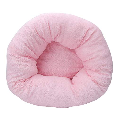 Qukaim Pet Plush Mat Pet Plush Mat Bed Winter Warm Soft Sleeping Pad for Dog Cat Puppy Round Cushion Nest Accessory, Pink von Qukaim