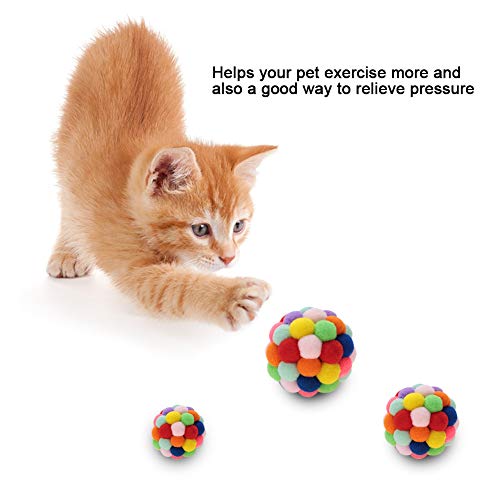 Qukaim Pet Plush Toy Colorful Plush Toy Playing Ball, Interactive Dog and Cat Exercise Training Tool, Ideal for Pets Durable Plush 10cm Diameter von Qukaim