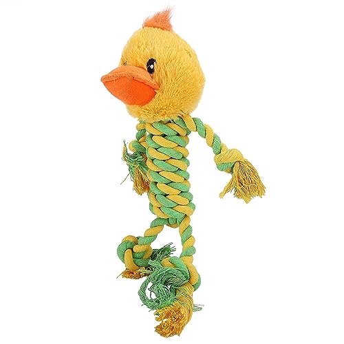 Qukaim Pet Plush Toy Dog Toy, Cartoon Duck Plush Cotton Rope Teeth Cleaning Anti Bite Molar Toy, Pet Plush Toy for Dogs, Pet Supply von Qukaim