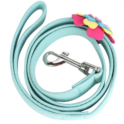 Qukaim Pet Pulling Cable Pet Pulling Rope Dog Leash, Beautiful Flower Design, Blue, 1.2m Length von Qukaim